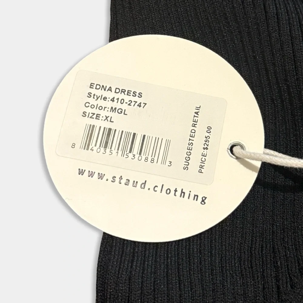 STAUD Black and Blue Long Sleeve Dress - Picture 3 of 5